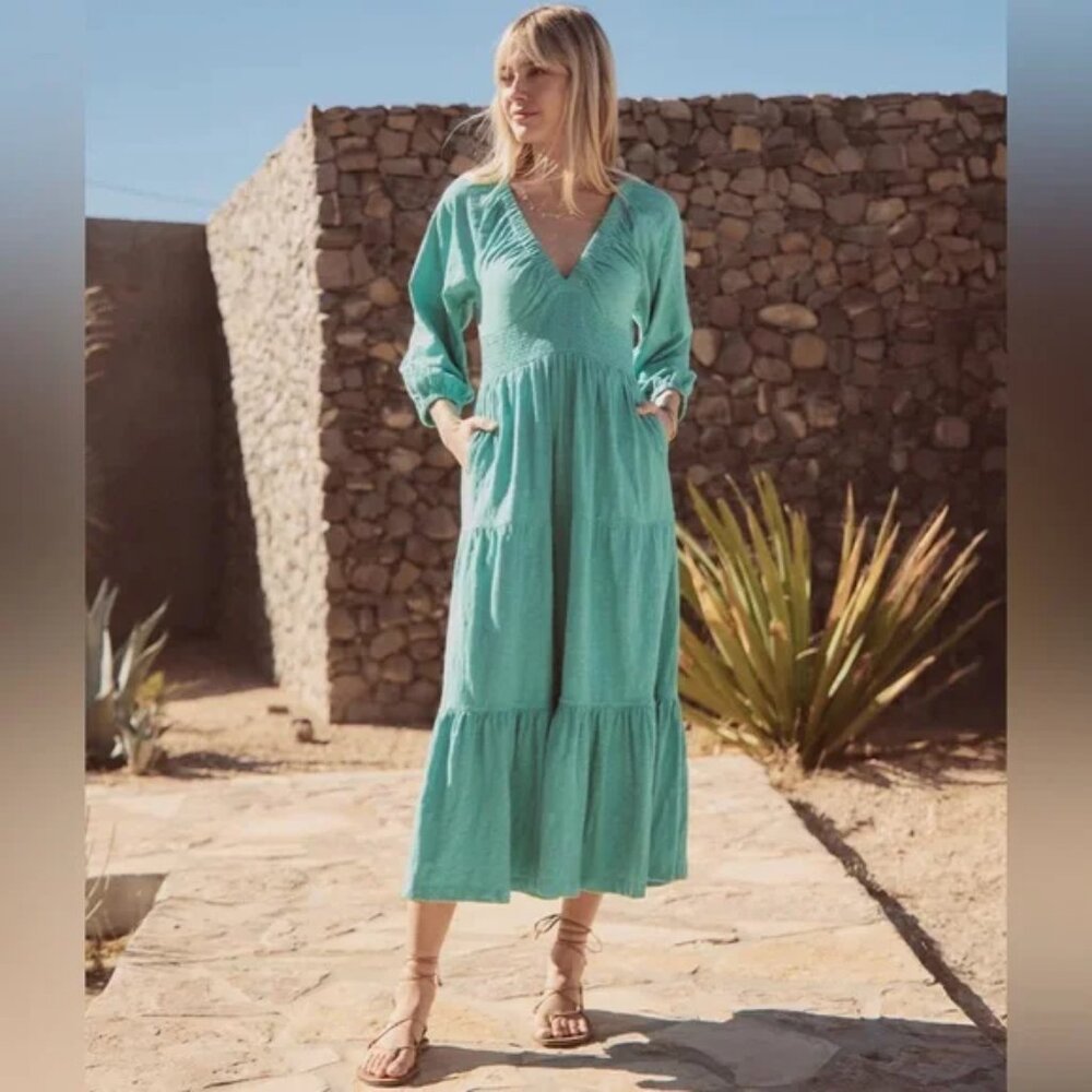 Marine Layer Florence Vintage Slub MIDI Dress